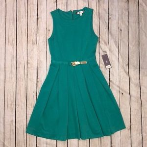 Jennifer Lopez pleated teal dress